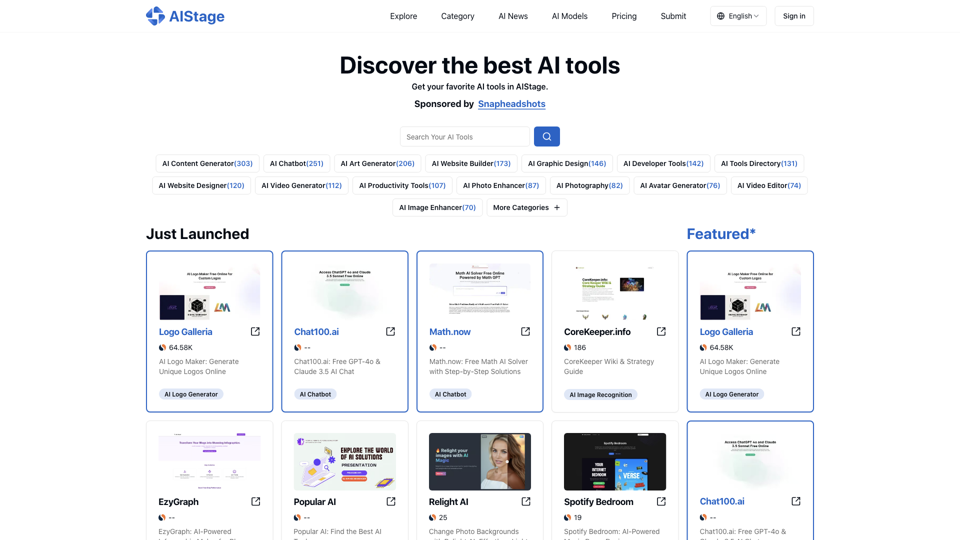 AIStage - The most comprehensive AI aggregation platform in 2024 | AI Tools Directory