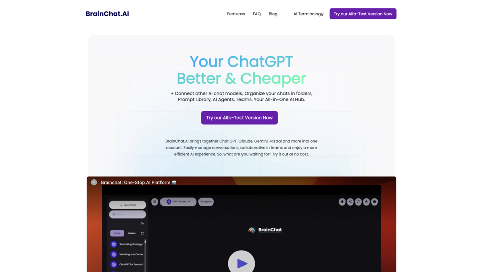 Your ChatGPT but 50% Cheaper with BrainChat.AI