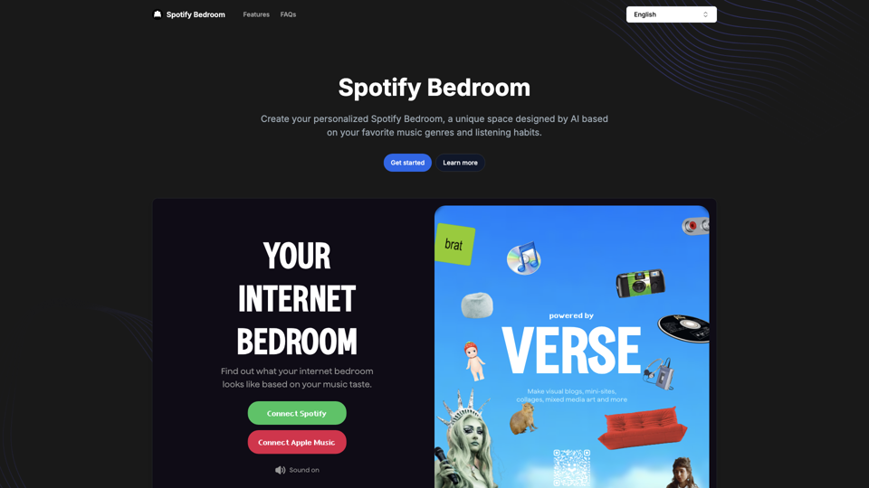 Spotify Bedroom - Visualize your music-inspired dream room.