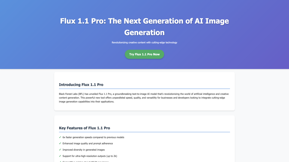 Flux 1.1 Pro: Next-Level AI Image Creation