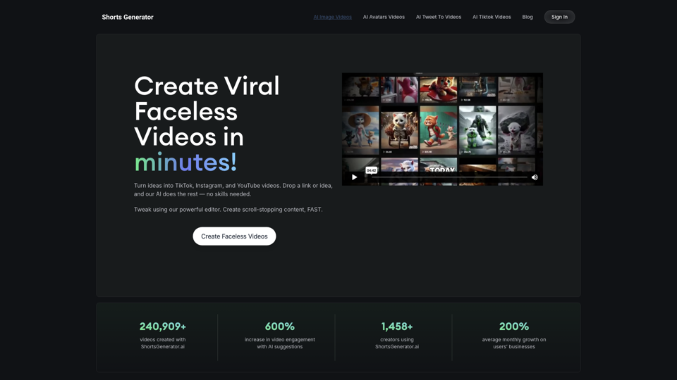 Shorts Generator AI | Create Viral Videos