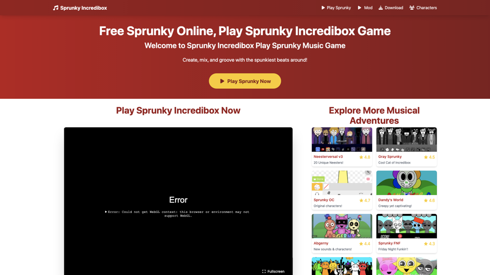 Sprunky Incredibox: Create Unique Beats Free