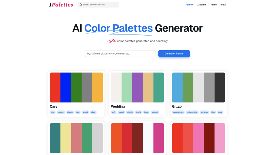 AI Color Palettes Generator - IPalettes