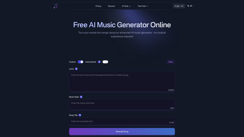 Free AI Music Generator Online | Muzix