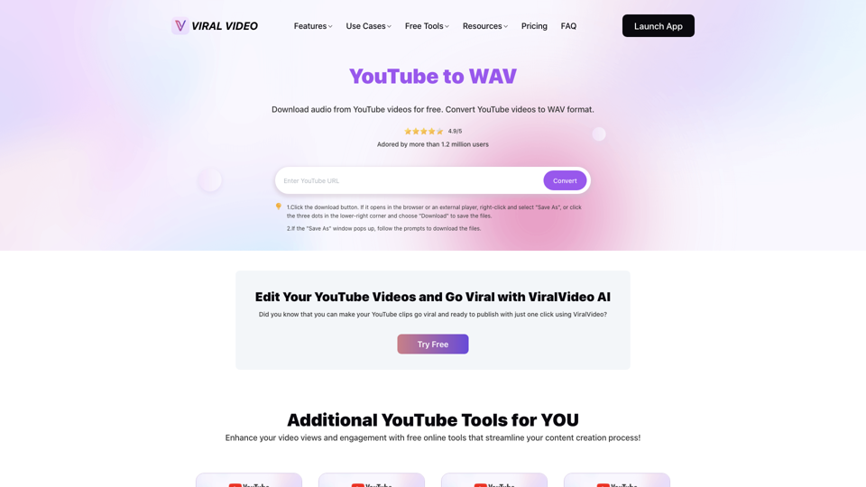 YouTube to WAV Free Online