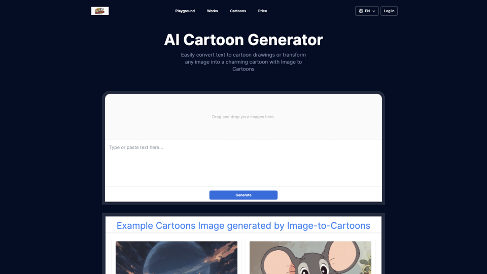 Kostenloser AI Cartoon Generator | Bild zu Cartoon Tool | Erstelle Cartoon-Charaktere