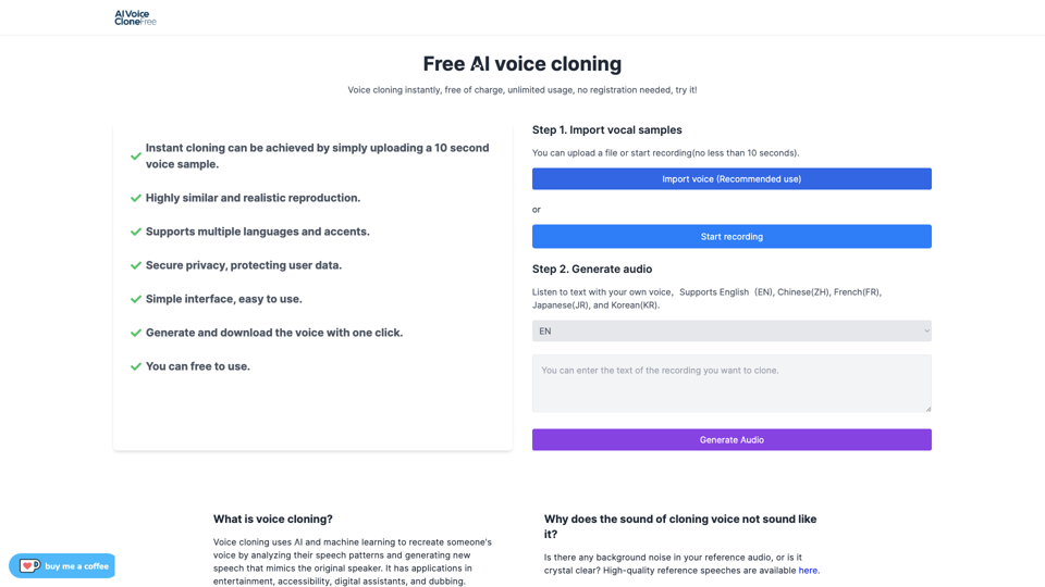 Free AI Voice Cloning Tool: Clone Voices Instantly