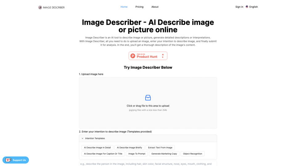 Image Describer: Online Image Description Tool