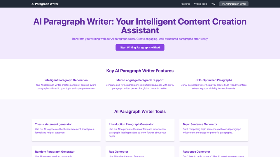 AI Paragraph Writer: Effortlessly Create Quality Text