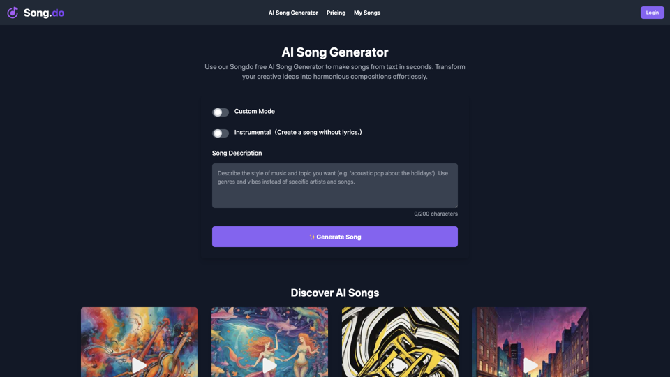 Song.do: Effortless AI Song Creation