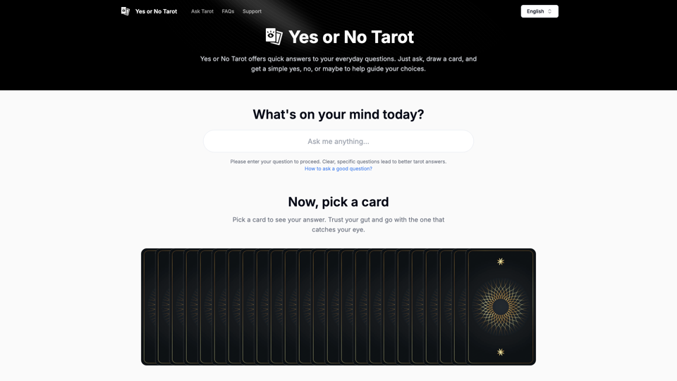 Quick Yes or No Tarot Answers Online