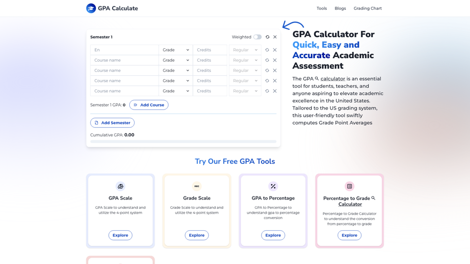 Effortless GPA Calculator for Students