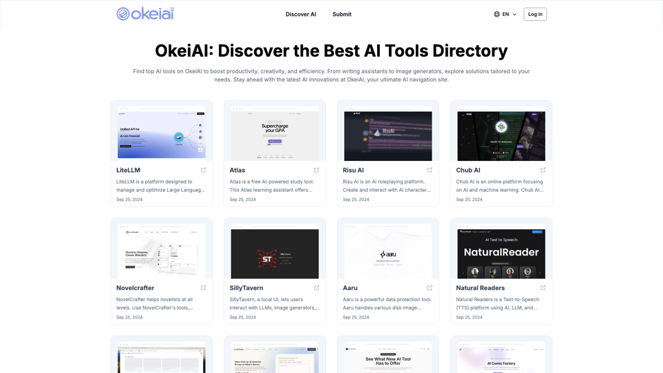 OkeiAI - Best AI Tools Directory for Productivity Boost