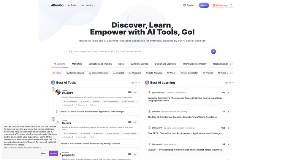 AiToolGo: Discover Best AI Tools & Learning Resources | AI Search-Enhanced Learning Platform