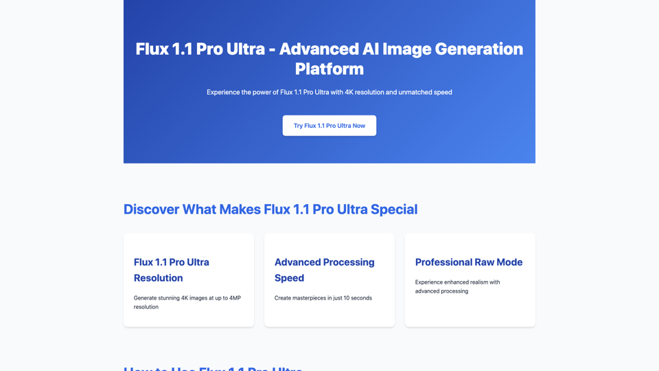 Flux 1.1 Pro Ultra - Advanced 4K AI Image Generation | Official Flux 1.1 Pro Ultra - Advanced 4K AI Image Generation | Official