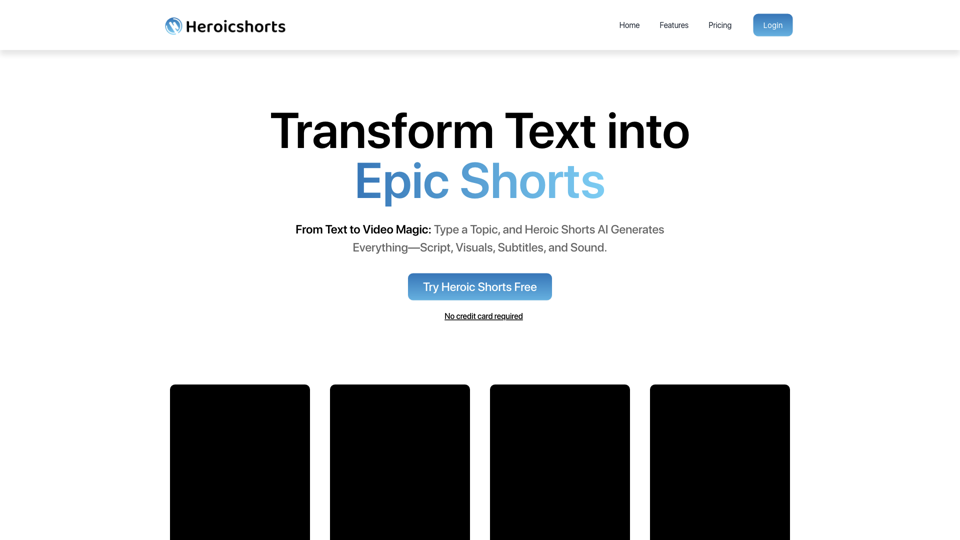 Heroic Shorts - AI Video Generator For Youtube Shorts
