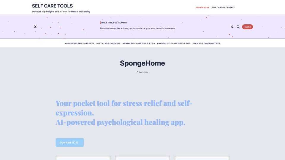 SpongeHome - Self Care Tools