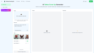 AI Tattoo Cover-Up Studio: Transform Unwanted Tattoos