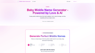 Smart Middle Name Generator for AI-Inspired Baby Names Smart Middle Name Generator for AI-Inspired Baby Names