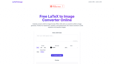 LaTeX to Image Converter — Convert Code to PNG/SVG Free LaTeX to Image Converter — Convert Code to PNG/SVG Free