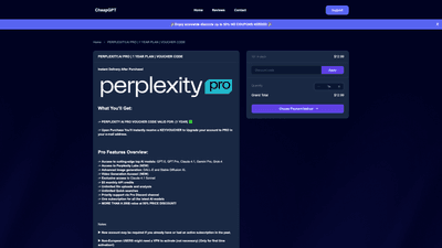 Perplexity Pro 1-Year Plan | Voucher Code | CheapGPT Store